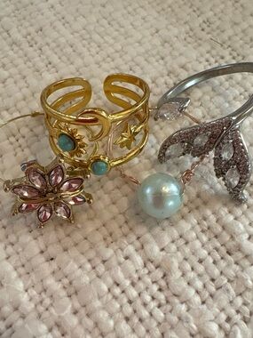 Others Follow Gold Celestial Adjustable Ring with Turquoise Accents